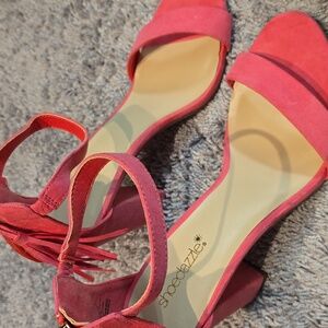 Shoe Dazzle Pink Block Heels